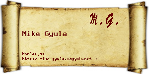 Mike Gyula névjegykártya