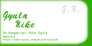 gyula mike business card